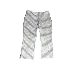 Lysse Women’s Pants Large Gray Pinstripe Stretch Cropped 23” Inseam